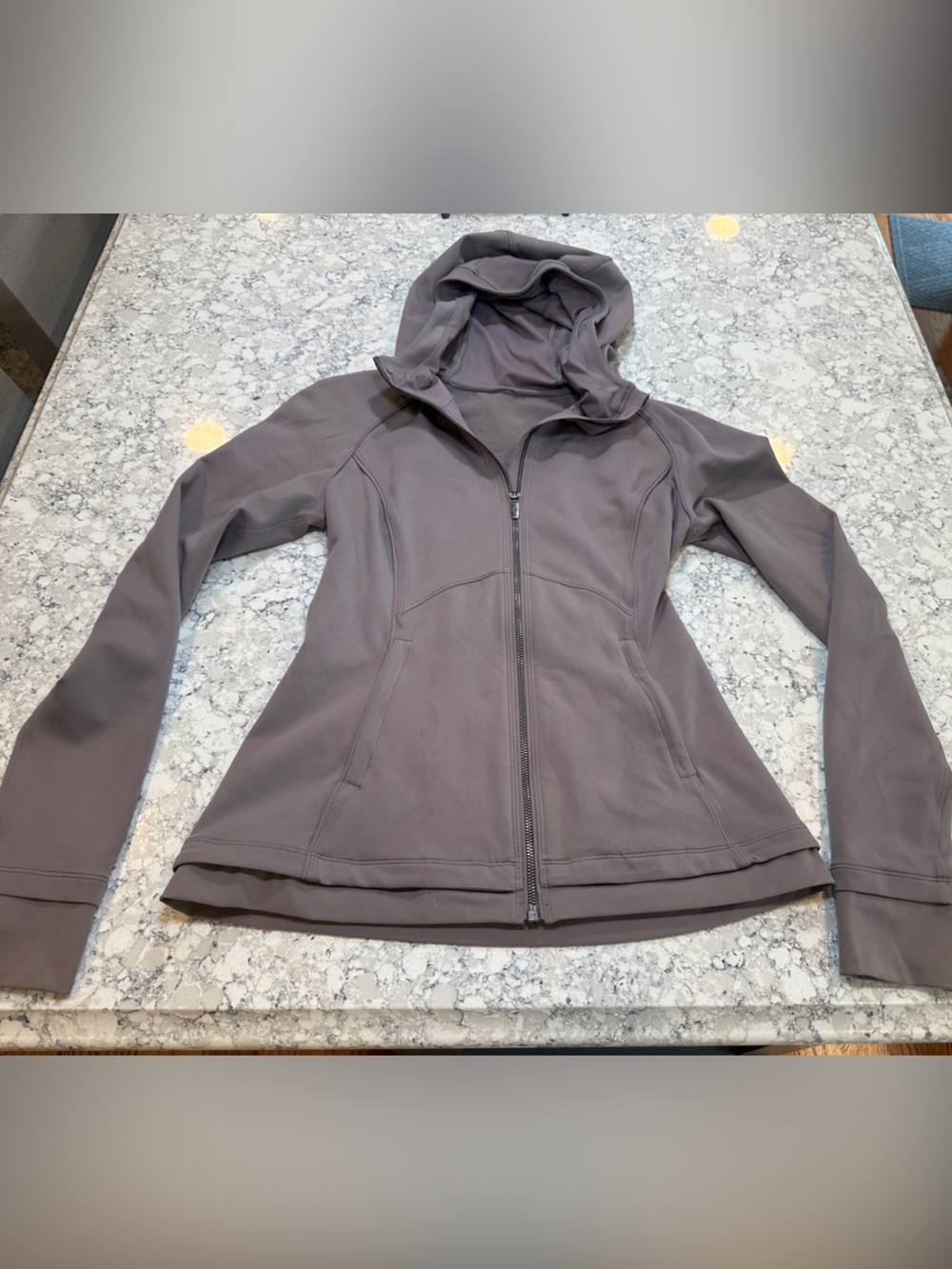 lululemon athletica purple Gray Hooded zip Jacket size 8